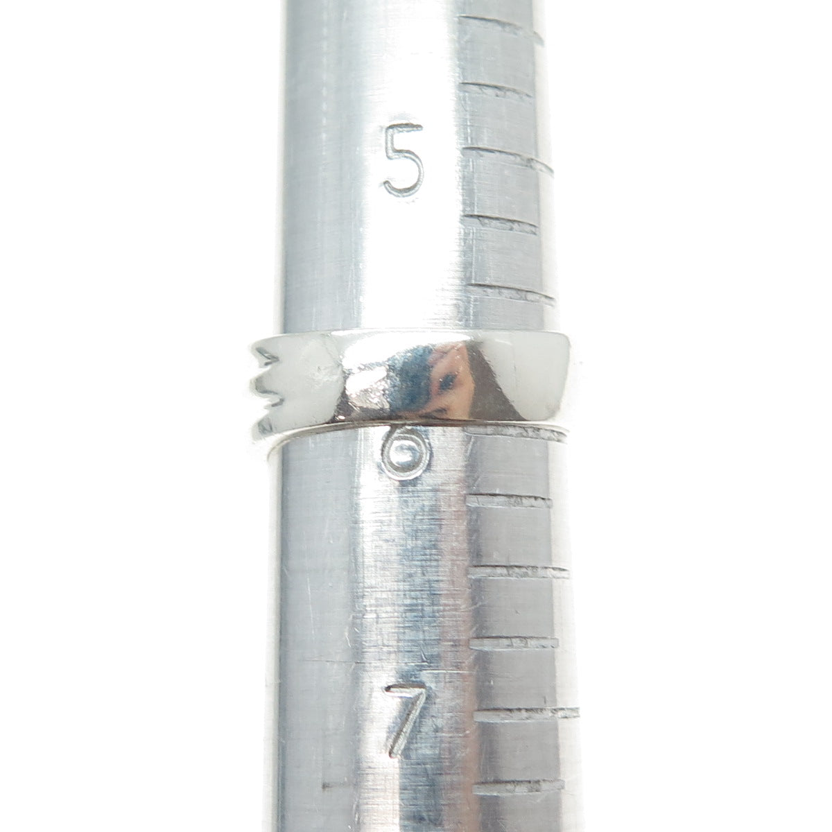 925 Sterling Silver Vintage Modernist Wavy Ribbed Ring Size 6