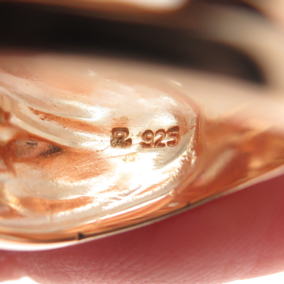ROSS SIMONS 925 Sterling Silver Rose Gold Plated Interlocked Ring Size 6