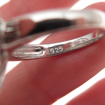 925 Sterling Silver Round-Cut C Z Star Circle of Life Ring Size 7