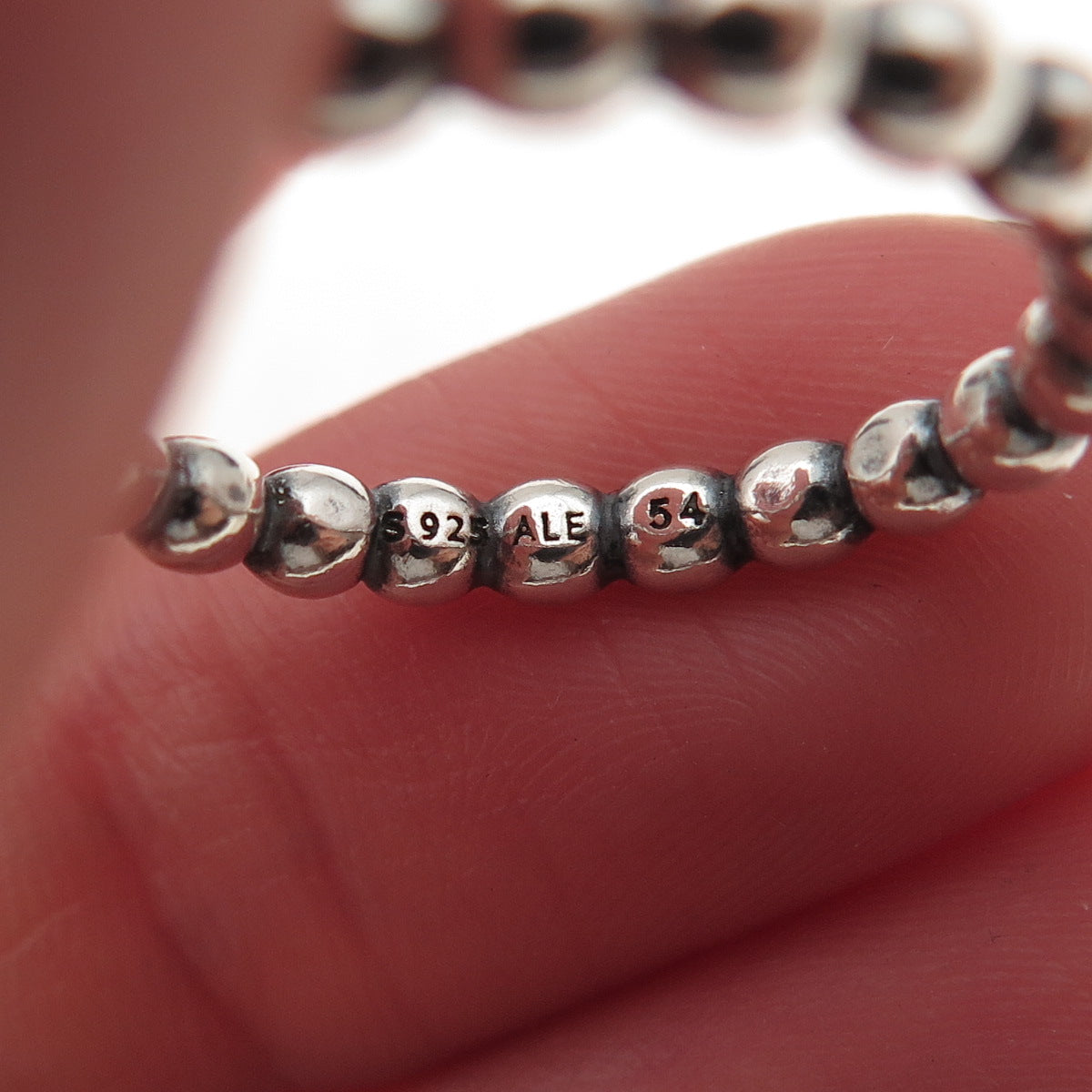 Pandora 925 Sterling Silver Bubble All Around Stackable Band Ring Size 7