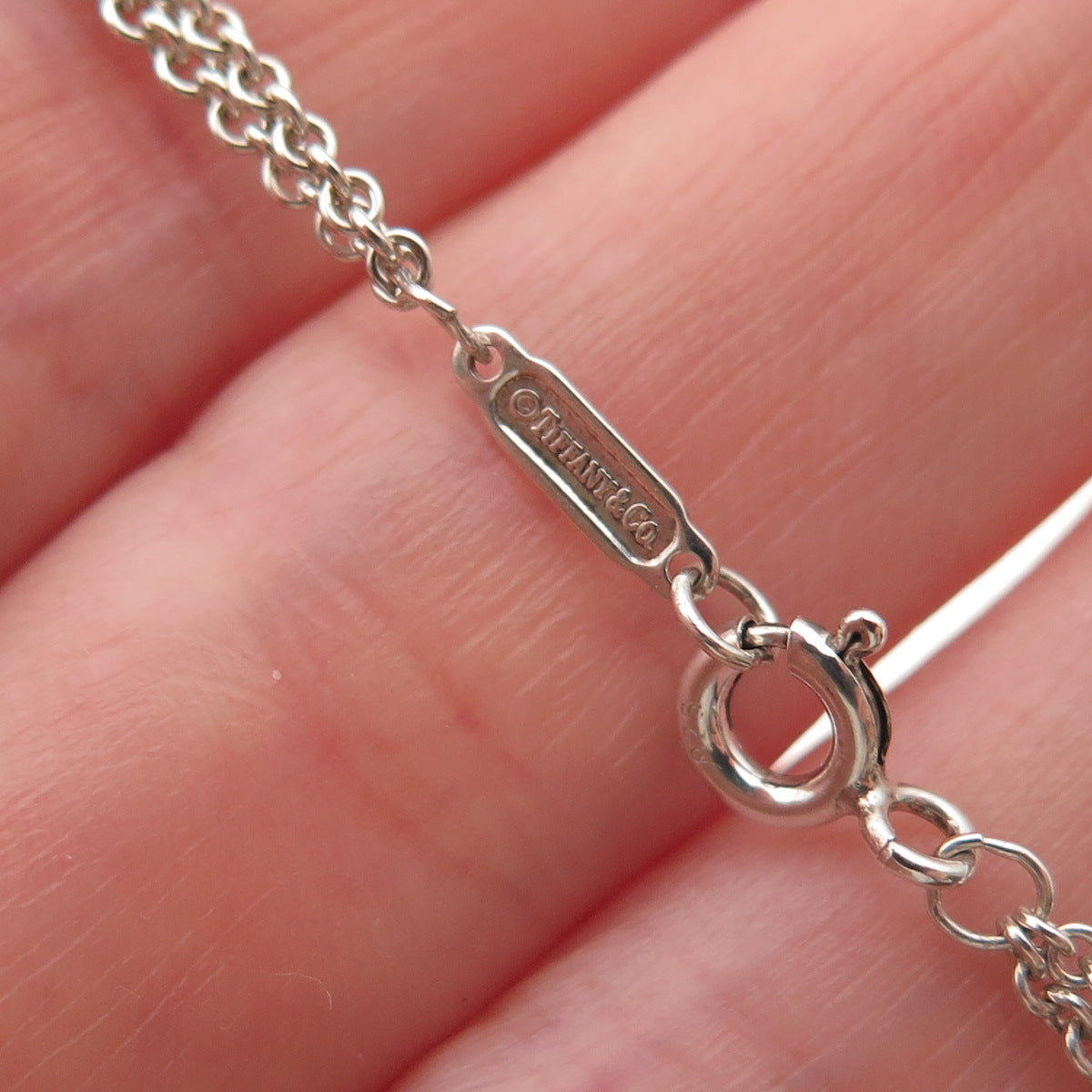 Tiffany & Co. 925 Sterling Silver Vintage Infinity 2-Strand Chain Necklace 16"