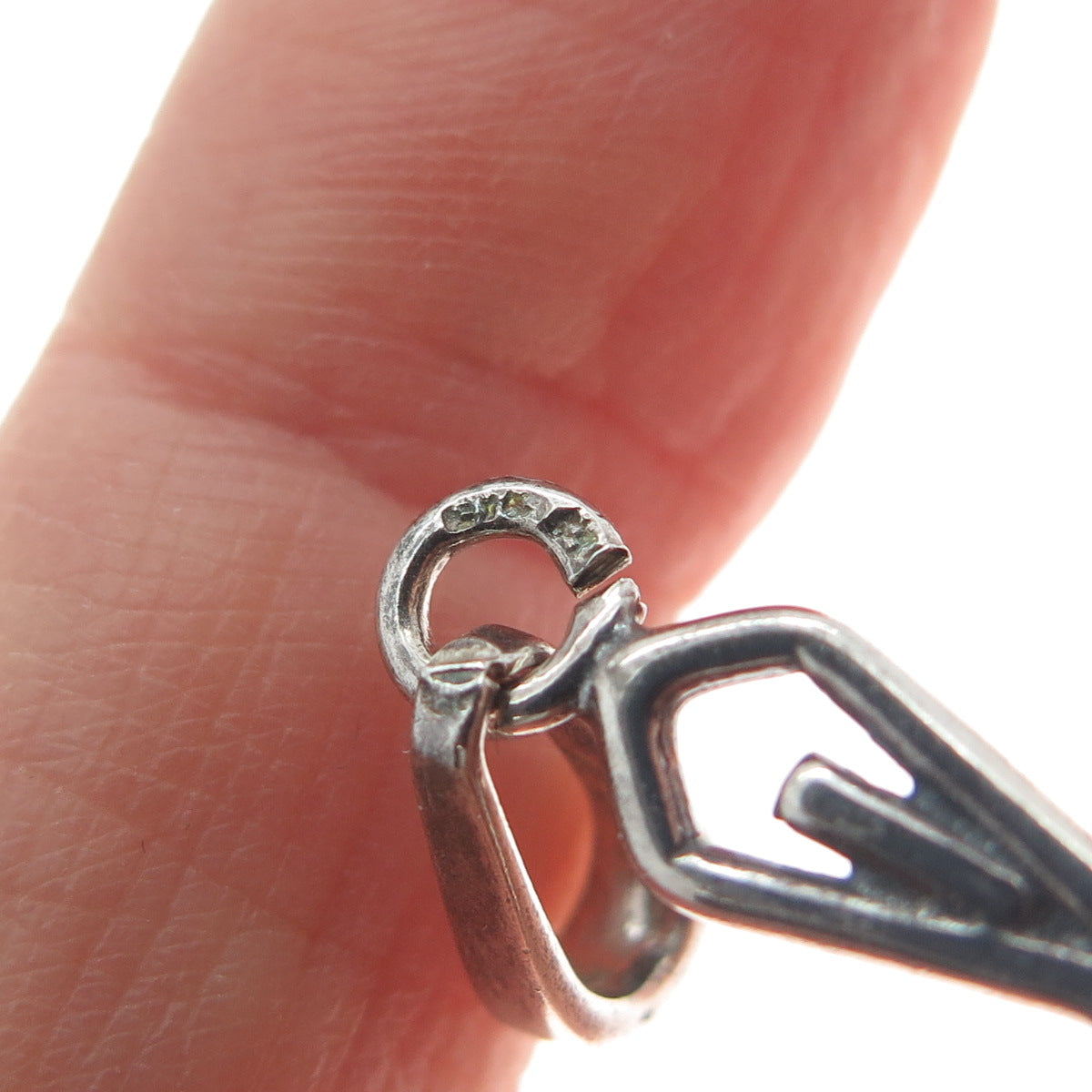 925 Sterling Silver Vintage Real Amber Cross Oxidized Charm Pendant