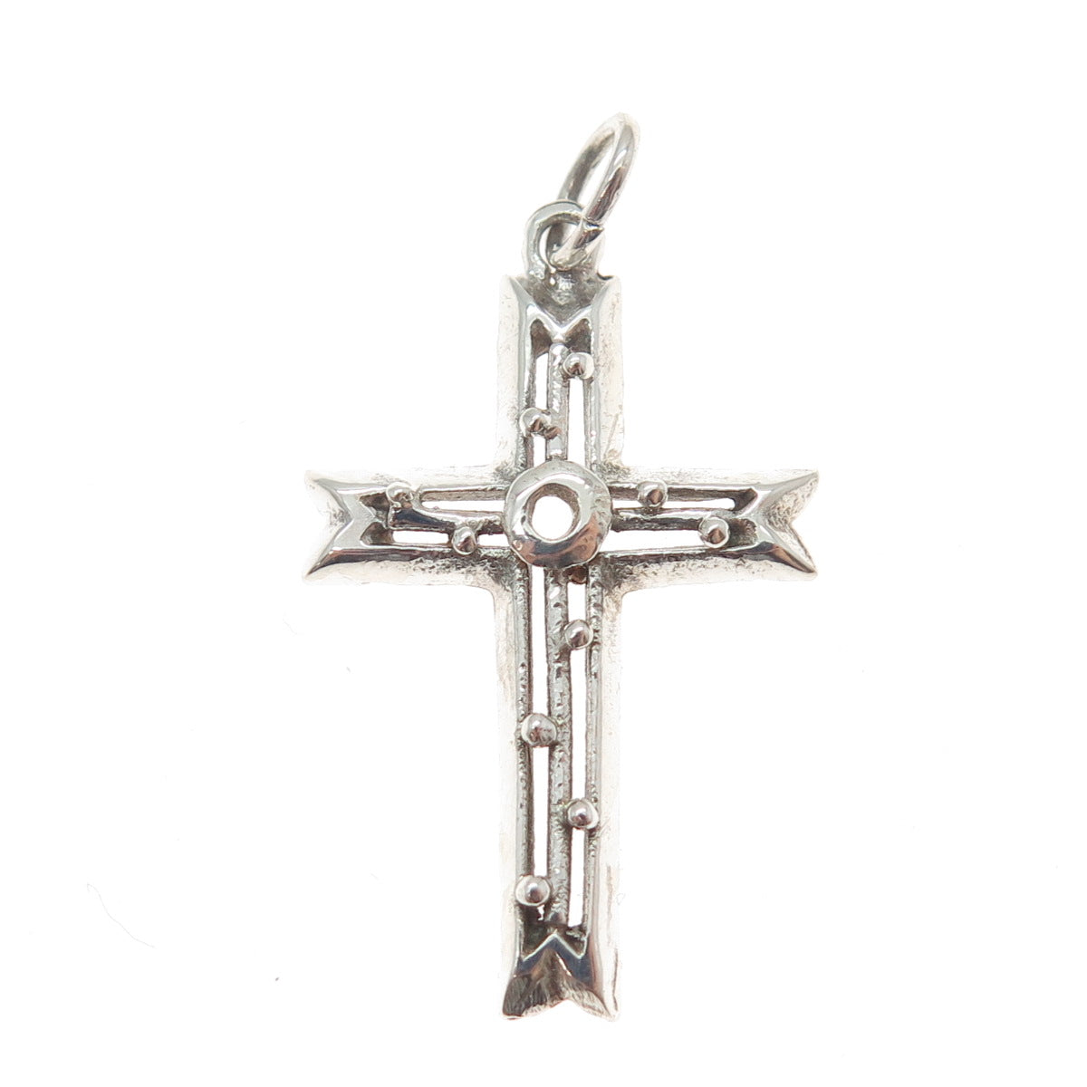 925 Sterling Silver Vintage Cross Religious Charm Pendant