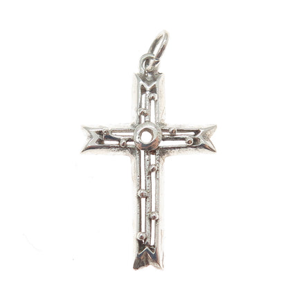925 Sterling Silver Vintage Cross Religious Charm Pendant