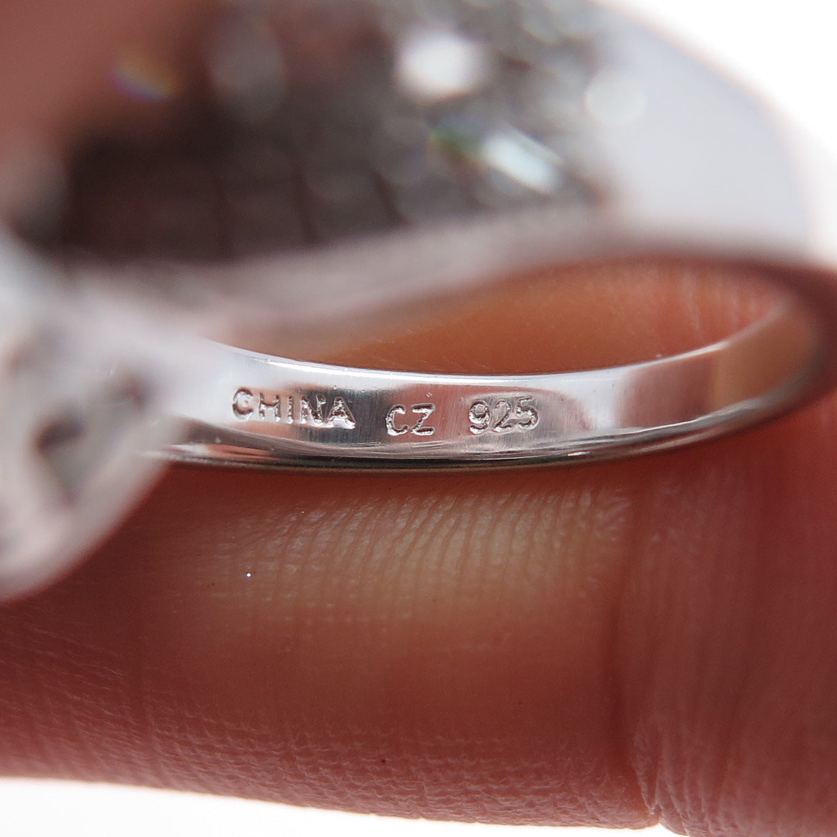 IMENA 925 Sterling Silver Round-Cut C Z Ring Size 7