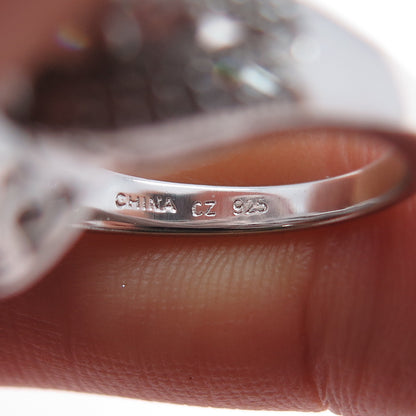 IMENA 925 Sterling Silver Round-Cut C Z Ring Size 7