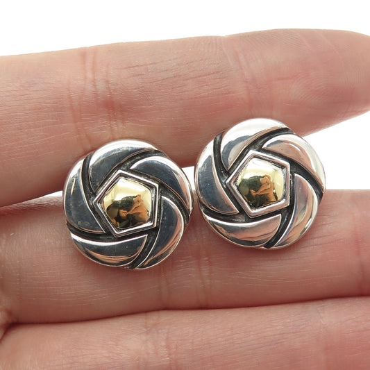 DAVID YURMAN 18K Yellow Gold & 925 Sterling Silver Floral Cufflinks