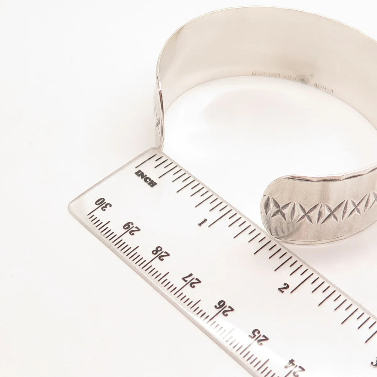 925 Sterling Silver Vintage Gorham Satin Finish Carved Adjustable Bracelet 7.25"