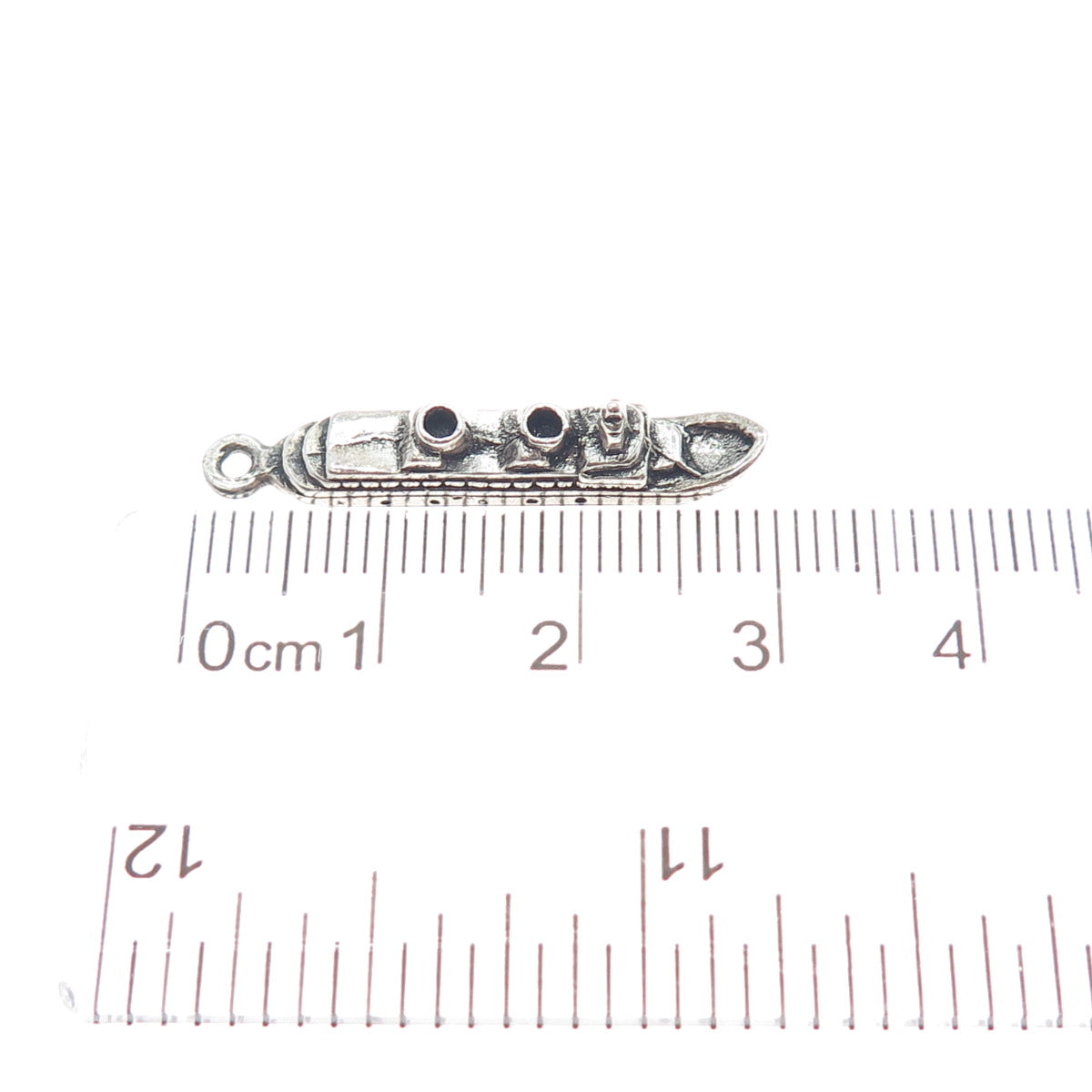 925 Sterling Silver Vintage Liner Ship Oxidized Charm Pendant