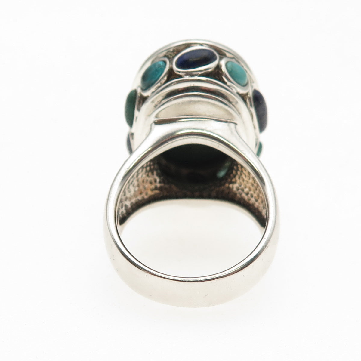 Barse 925 Sterling Silver Vintage Real Turquoise & Malachite Ring Size 9