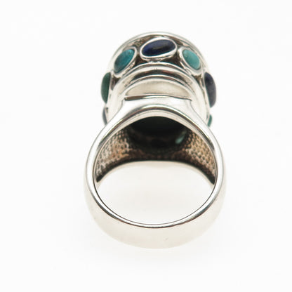 Barse 925 Sterling Silver Vintage Real Turquoise & Malachite Ring Size 9