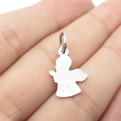 925 Sterling Silver Vintage Rembrandt Angel Charm Pendant