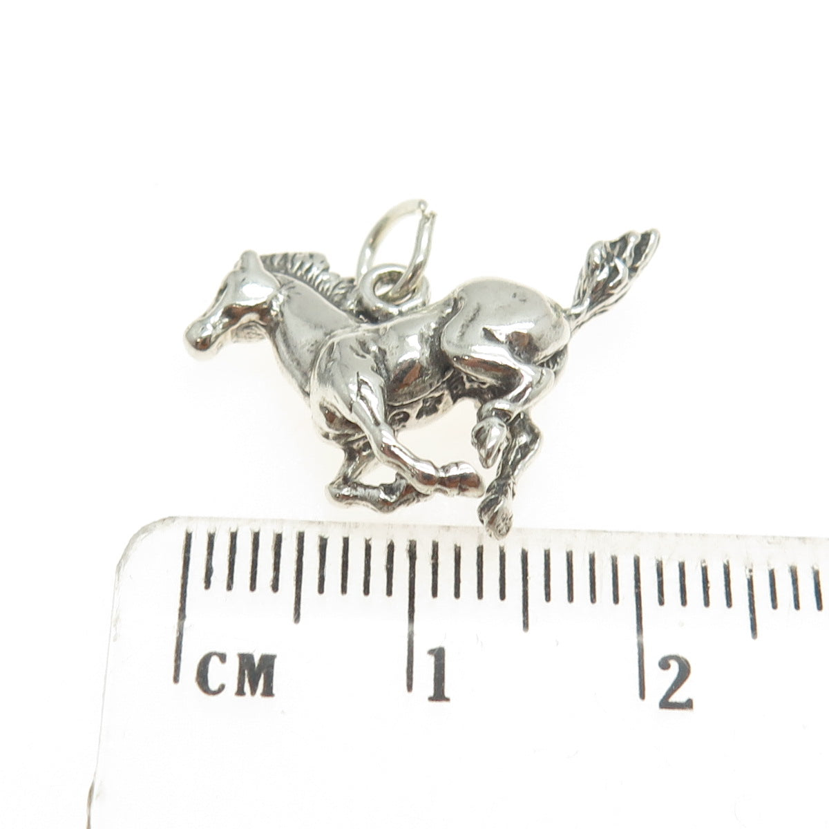 SUN WEST 925 Sterling Silver Vintage Frisky Horse 3D Pendant