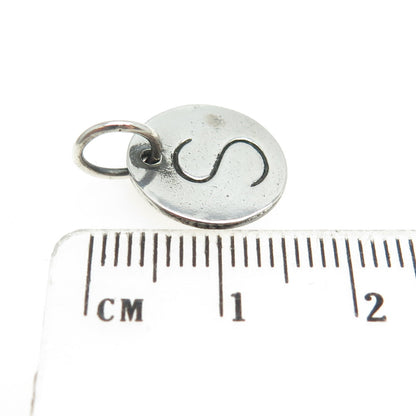 BARONI 925 Sterling Silver Vintage Letter "S" Initial Charm Pendant