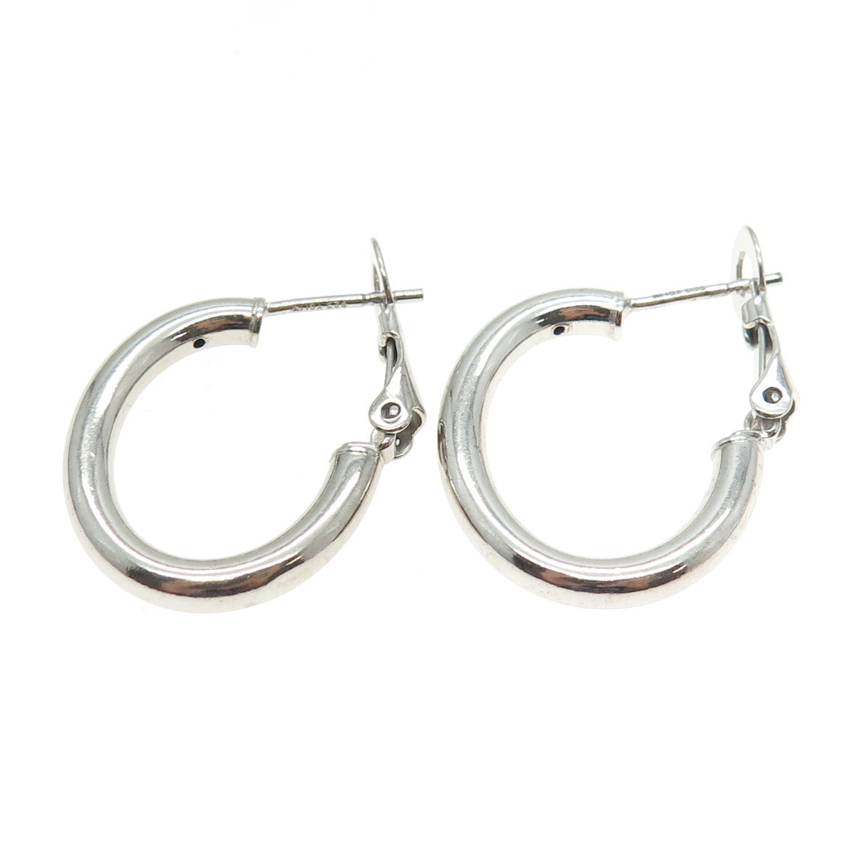 925 Sterling Silver Puffy Hoop Earrings