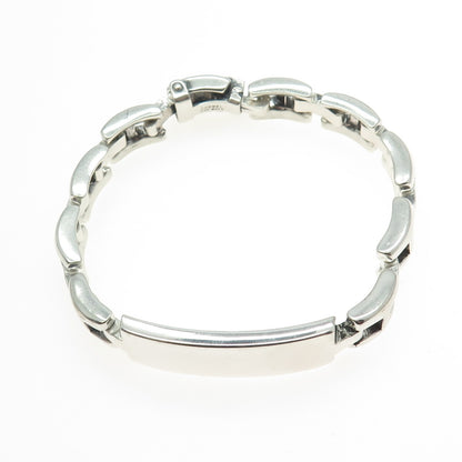 925 Sterling Silver Vintage ID Panther Link Heavy Bracelet 8" Pat. 138603