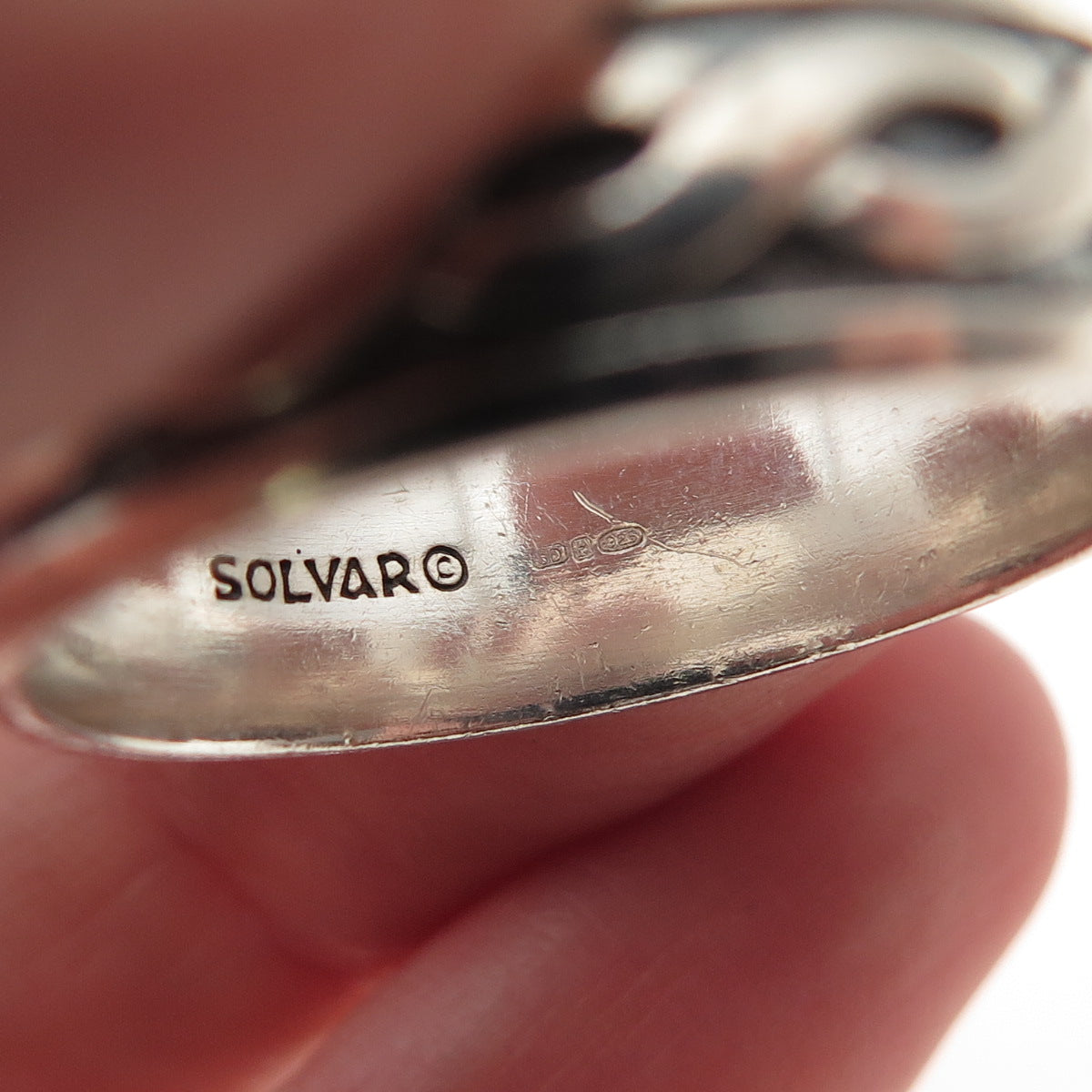 Solvar Sterling Silver Vintage Ireland Celtic Woven Oxidized Band Ring Size 13