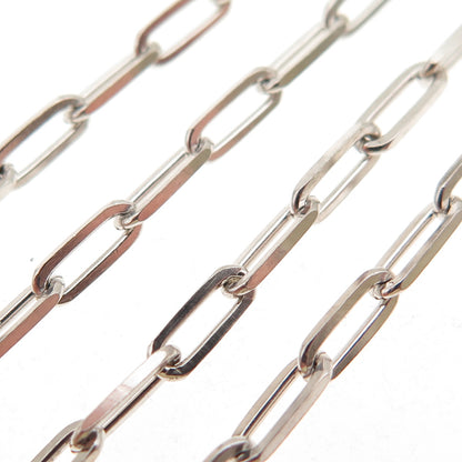925 Sterling Silver Italy Paperclip Chain Necklace 18"