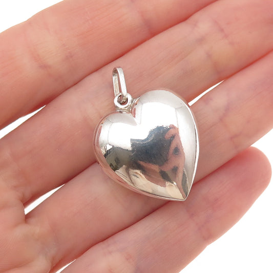 925 Sterling Silver Vintage Italy Heart Charm Pendant