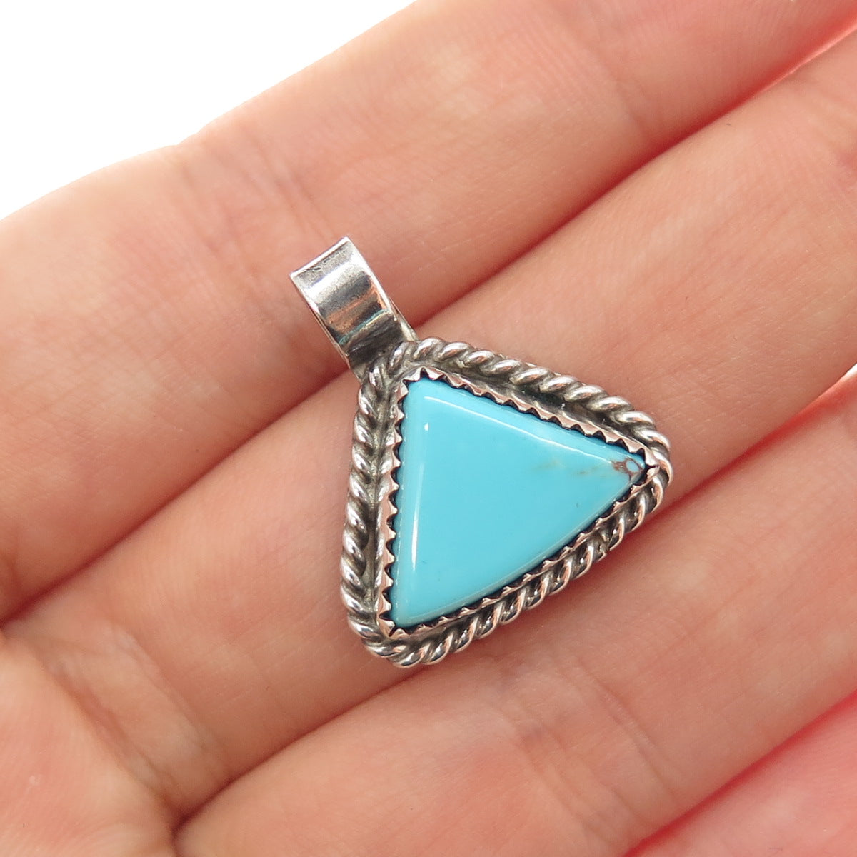 D. GUERRO Old Pawn 925 Sterling Silver Vintage Tyrone Turquoise Charm Pendant