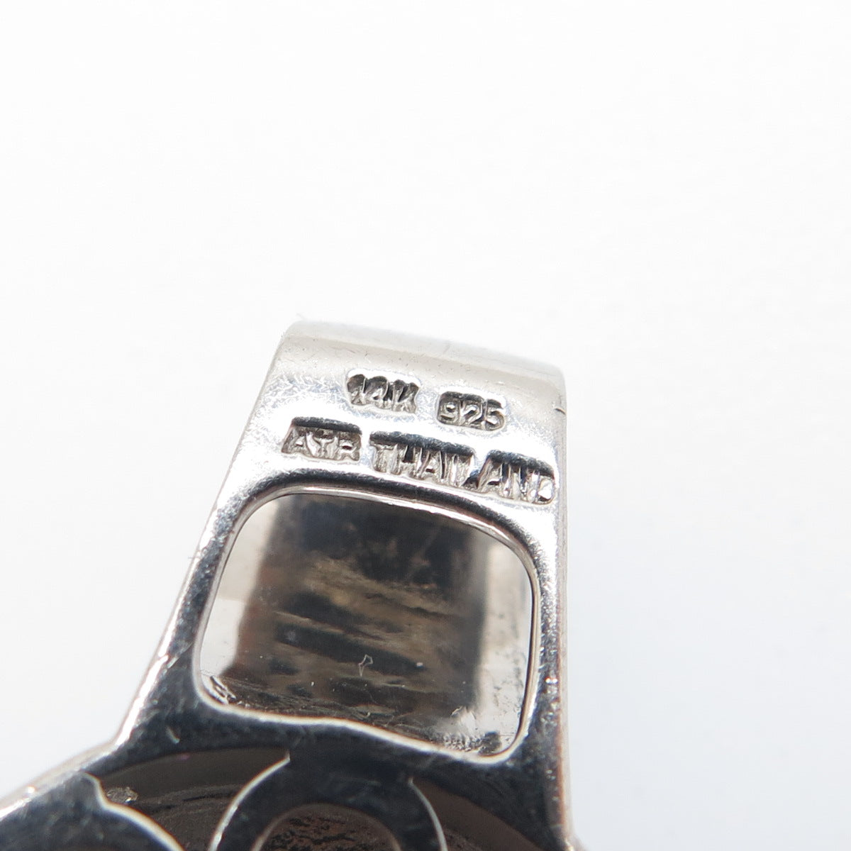 925 Sterling Silver & 14K Gold Real Round-Cut Mystic Topaz Ornate Pendant