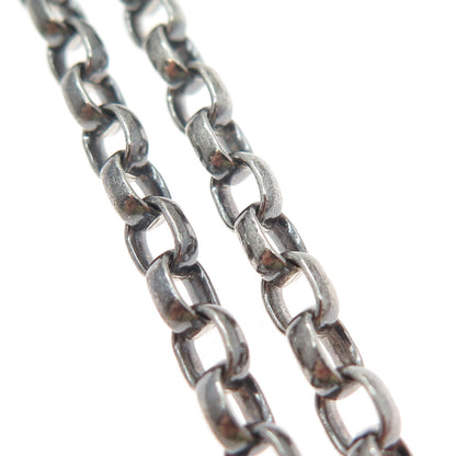 ANNI + CO. 925 Sterling Silver Vintage Love Heart Cable Chain Necklace 18"