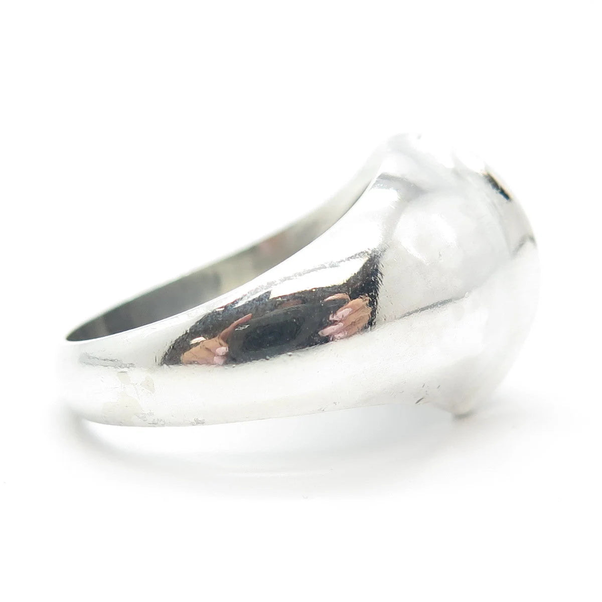 925 Sterling Silver Vintage Ribbed Ring Size 10.25