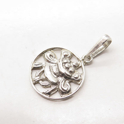 925 Sterling Silver Vintage Beetle Symbol Pendant