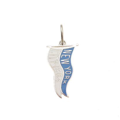 BEAU 925 Sterling Silver Vintage Enamel 1964 New York World's Fair Mini Pendant