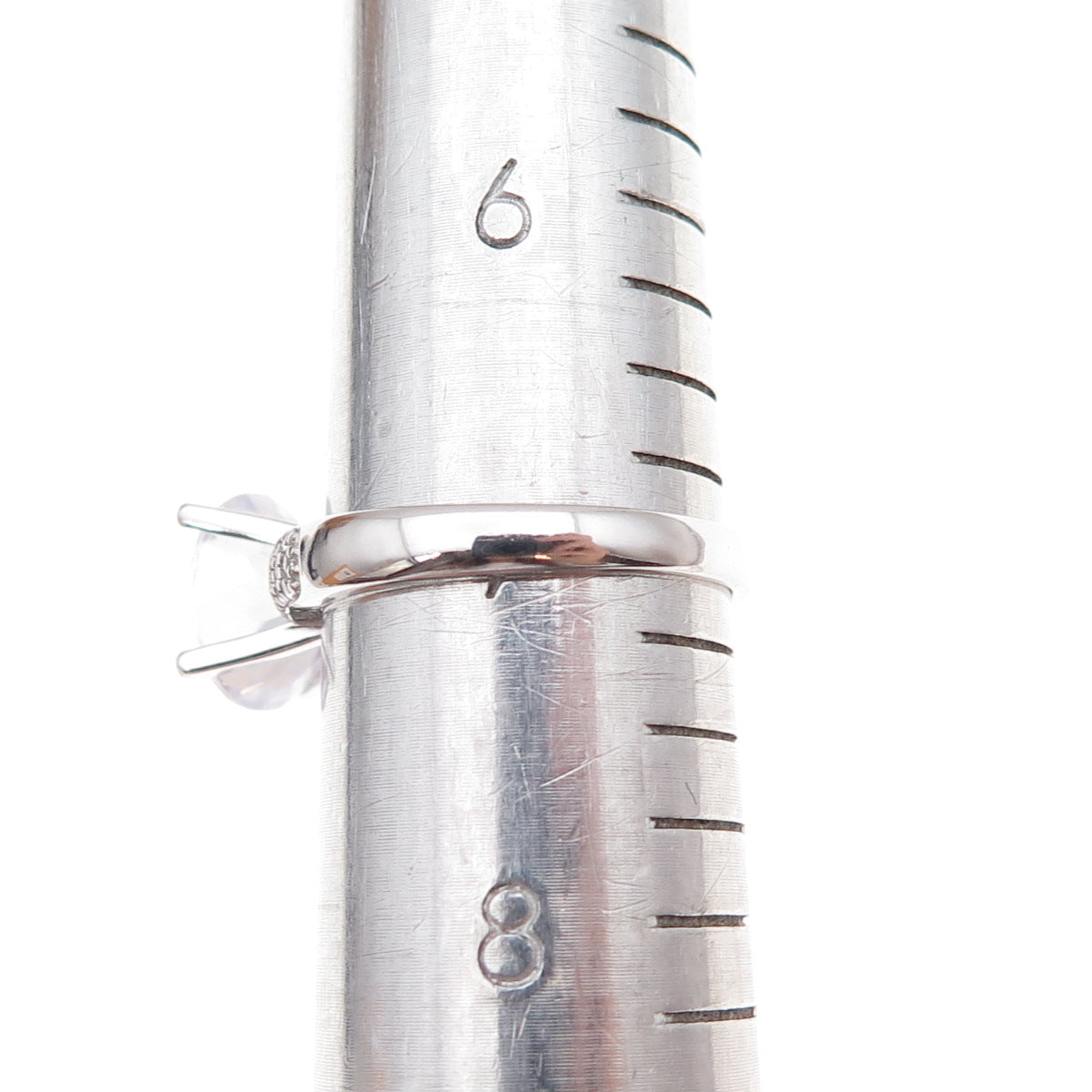 Dee Berkle 925 Sterling Silver Round-Cut C Z Engagement Ring Size 7