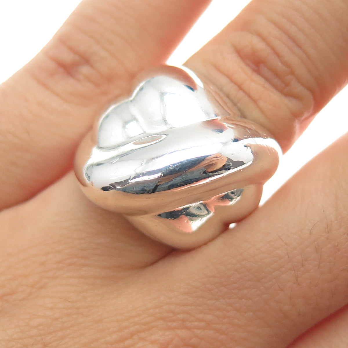 925 Sterling Silver Vintage Mexico Modernist Ring Size 7