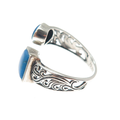 FD FELICIA DESIGN Sterling Vintage Bisbee Turquoise Adjustable Ring Size 7.75