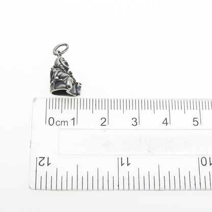 Old Pawn 925 Sterling Silver Vintage Kachina Doll Oxidized Mini Charm Pendant