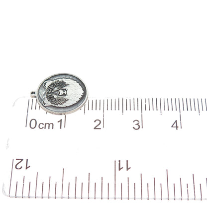 TOKEMOTI 925 Sterling Silver Bear Oxidized Minimalist Charm Pendant