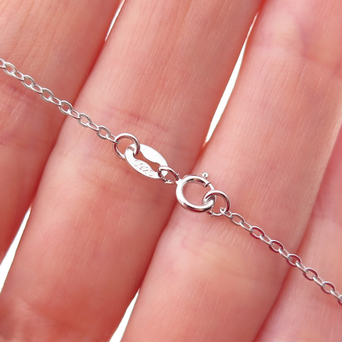 Sun 925 Sterling Silver Real Round-Cut Diamond Double Heart Chain Necklace 18"
