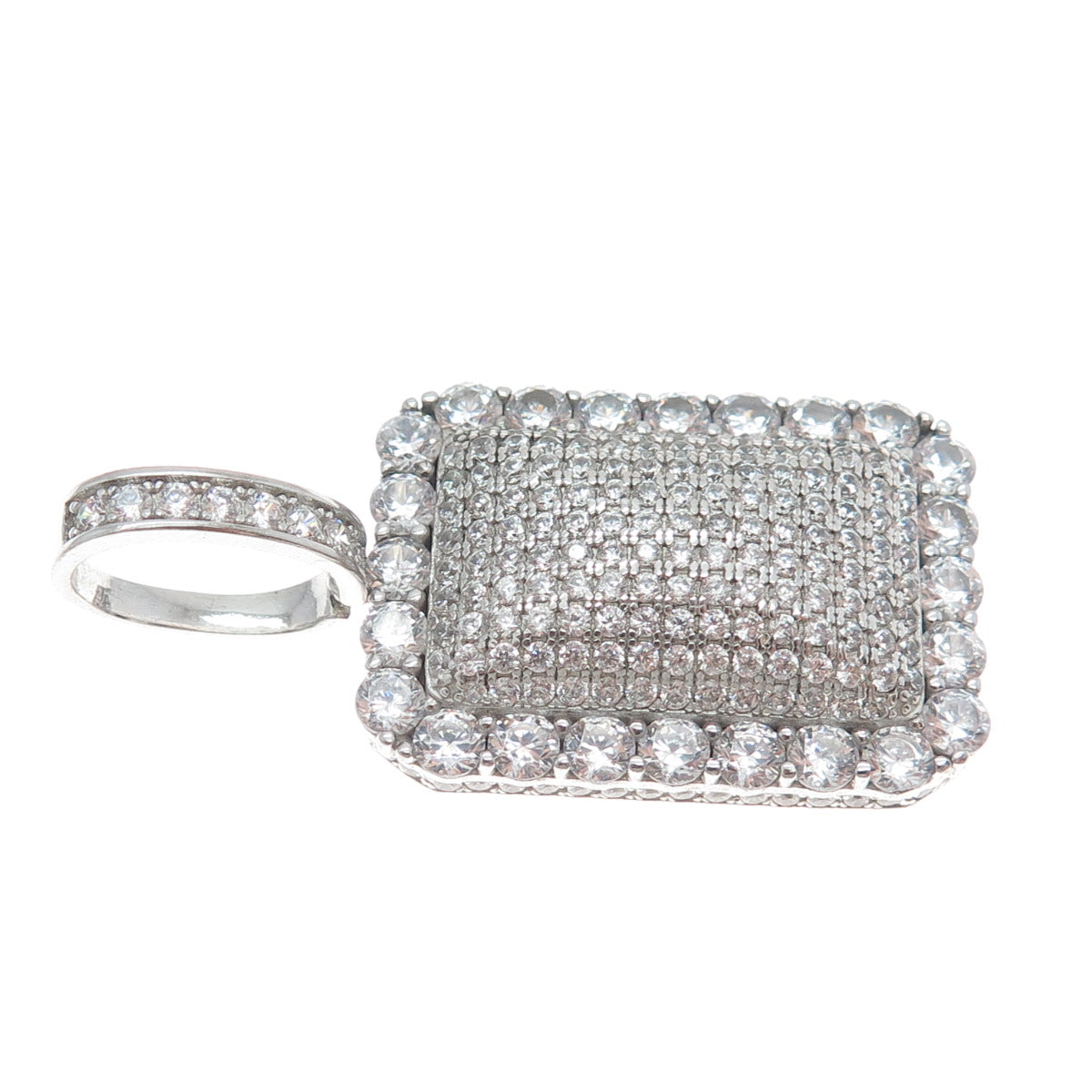 DESIGNS BY YAGI 925 Sterling Silver Round-Cut C Z Sparkle Pendant