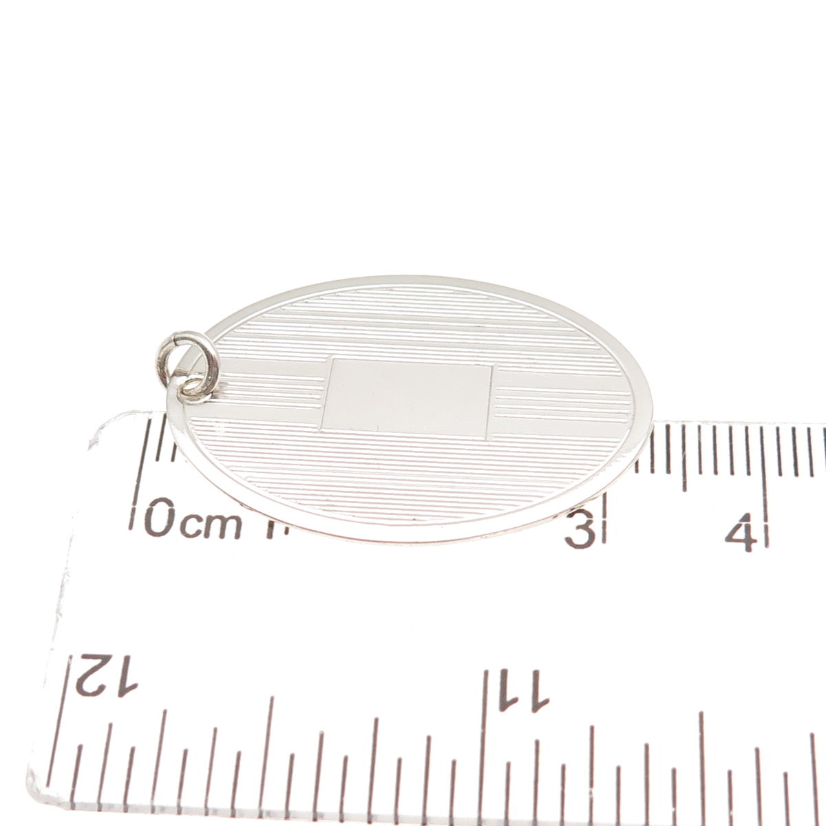 925 Sterling Silver Vintage Engravable Oval Tag Charm Pendant