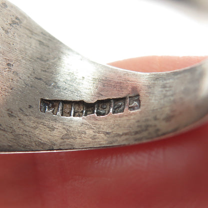 925 Sterling Silver Vintage Mexico Aries Zodiac Sign Oxidized Ring Size 10.25