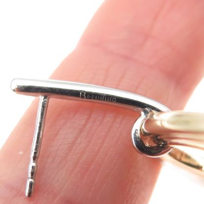 Breuning 925 Sterling Silver 2-Tone Interlocked Circle Dangle Earrings