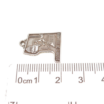 Maisels 925 Sterling Silver Vintage District of Columbia Oxidized Charm Pendant