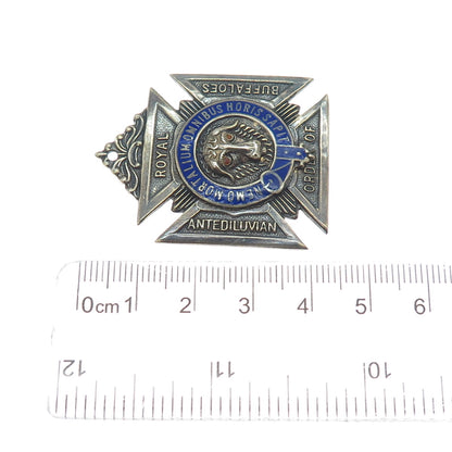F.C. PARRY & CO. Sterling Silver Vintage 1952 Enamel Order of Buffaloes Brooch
