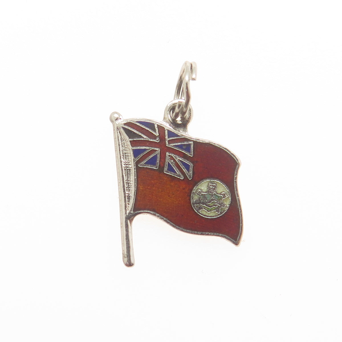 BREADNER CO. Sterling Silver Vintage Enamel Union Red Ensign Minimalist Pendant