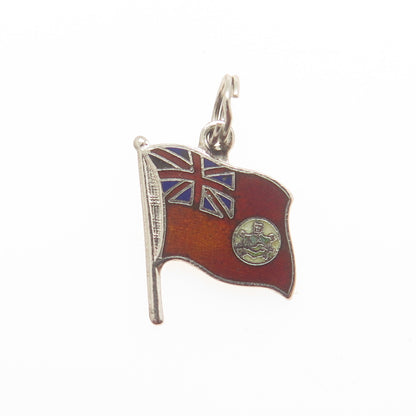 BREADNER CO. Sterling Silver Vintage Enamel Union Red Ensign Minimalist Pendant