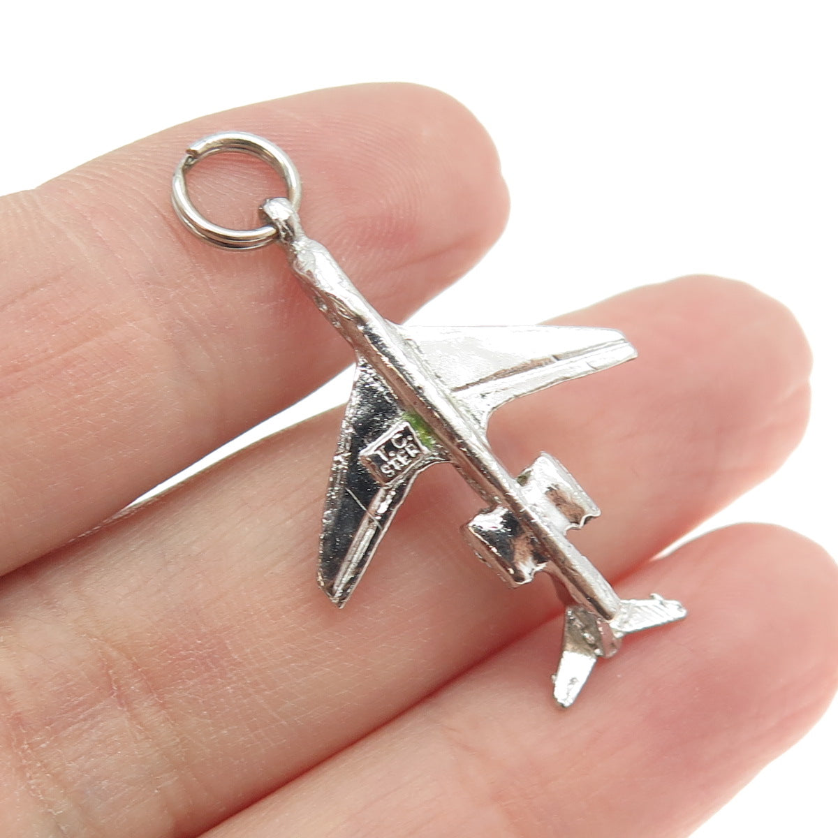 925 Sterling Silver Vintage Airplane Pendant