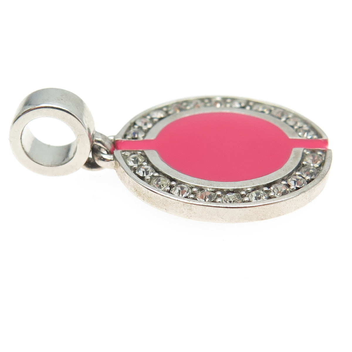 KIROCO JEWELRY 925 Sterling Silver Enamel & Rhinestone K-pay NFC Pendant