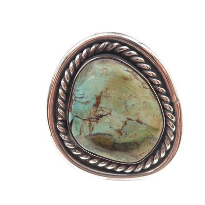 Old Pawn 925 Sterling Silver Vintage Southwestern Turquoise Tribal Ring Size 6.5