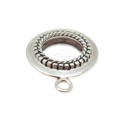 925 Sterling Silver Vintage Picture Frame Round Pendant