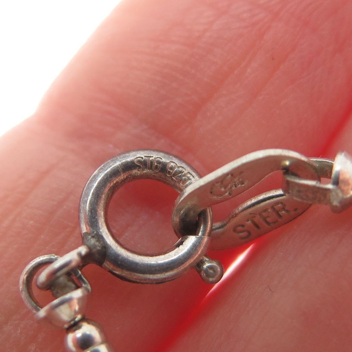 CAROLYN POLLACK Sterling Vintage Real Denim Lapis Beaded Anklet / Bracelet 10"