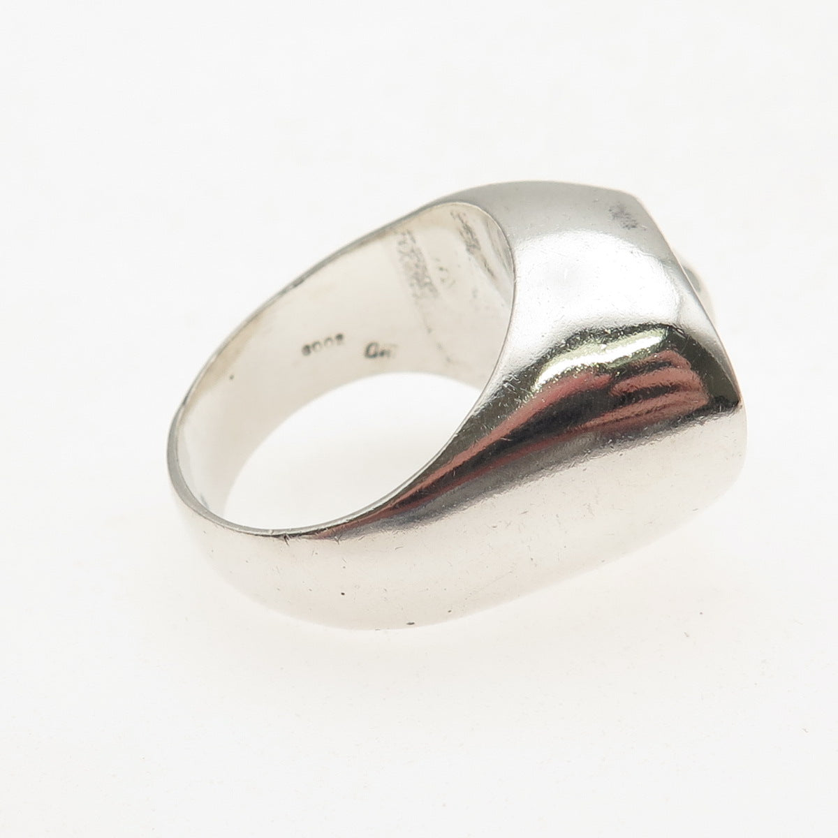 925 Sterling Silver Vintage Modernist Oxidized Ring Size 10.5