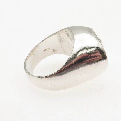 925 Sterling Silver Vintage Modernist Oxidized Ring Size 10.5